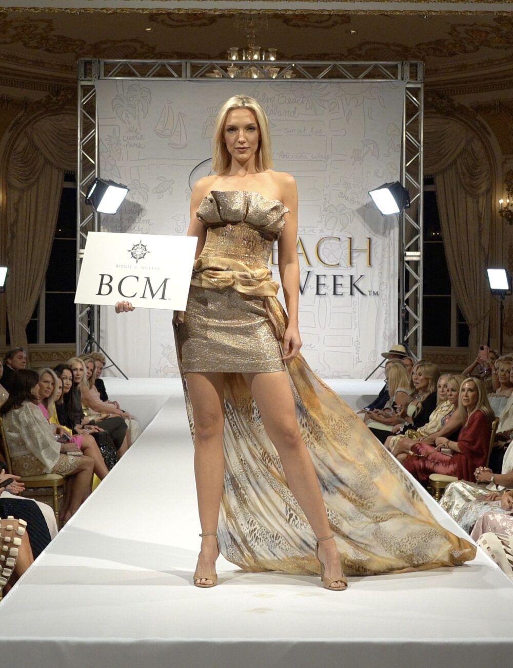 Gold Lame & Cavalli Fabric Couture Bustier Skirt Set | Luxury 2-Piece - Image 2